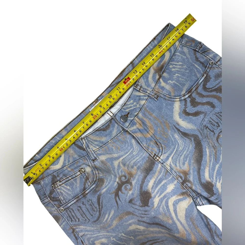 I AM GIA Abstract Print Flare Jeans XL Light‎ Blue Cotton Stretch - Picture 8 of 8
